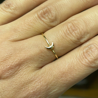 Sterling Silver Gold Dipped Crescent Ring