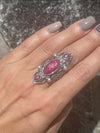 Sterling Silver Artisan Custom Ruby Beryl Pearl Ring