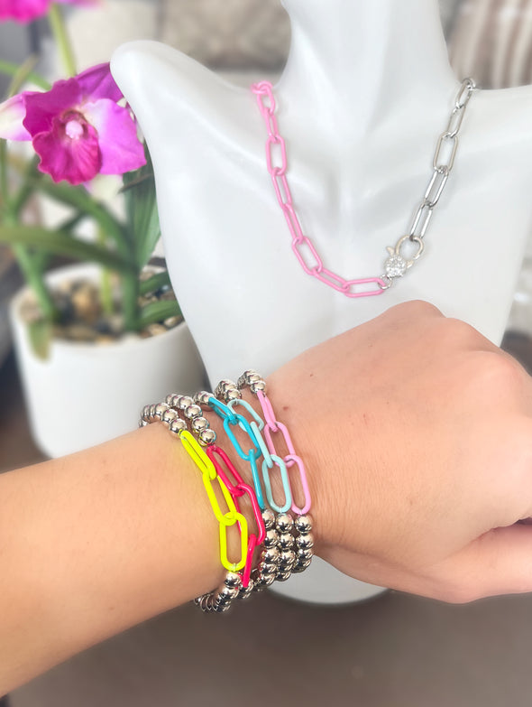 Colorful Paperclip Beaded Bracelets