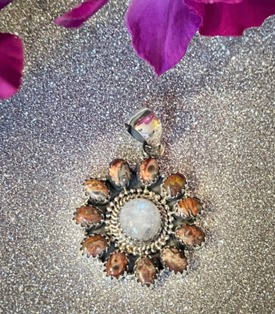 Sterling Silver Moonstone/Jasper Custom Pendant