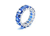 Sterling Silver Square Color CZ Eternity Band