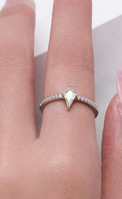 Sterling Silver Dainty Boho Diamond Shape Rings