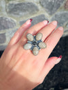Sterling Silver Custom Flint Stone Cluster Ring