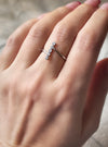 Sterling Silver CZ Vertical Boho Ring