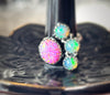 Sterling Silver Pink/Ethiopian Opal Custom Open Front Ring
