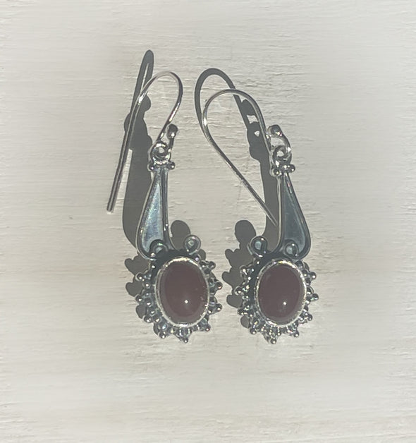 Sterling Silver Artisan Carnelian Earrings