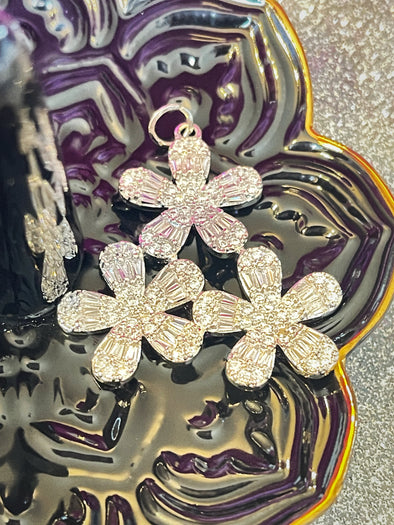 Pave Multi Flower Charm