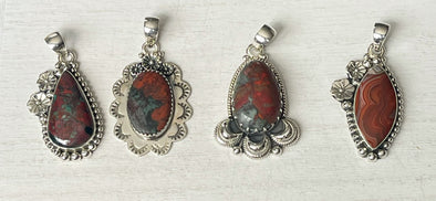 Sterling Silver Artisan Mookite Pendants
