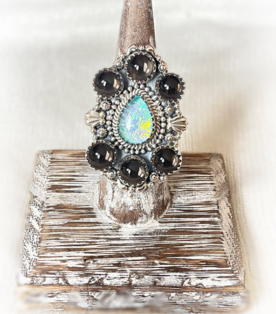 Sterling Silver Smokey/Dichroic Custom Ring