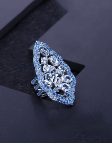 Sterling Silver Swiss Blue Topaz Statement Ring