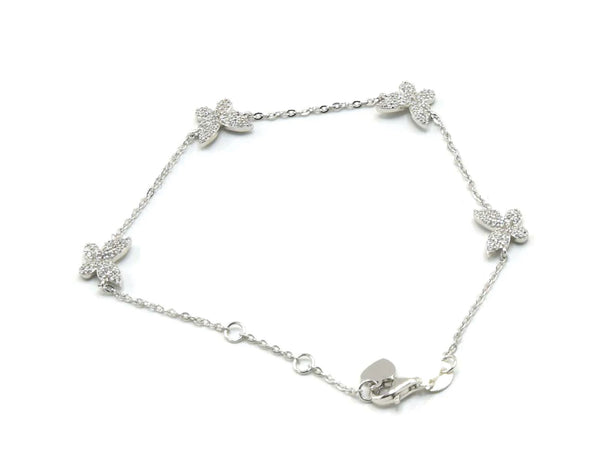 STERLING SILVER RHODIUM BUTTERFLYY BRACELET