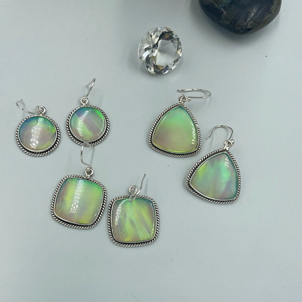 Sterling Silver Lab Created Galaxy Opal Earrings