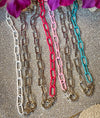 Trending Color Chain Link Charm Necklace