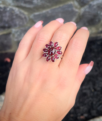 Sterling Silver Custom Garnet Ring