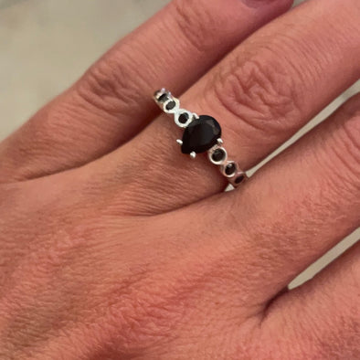 Sterling Silver Custom Dainty Onyx Ring