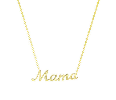 Sterling Silver Gold Dipped Mama Necklace