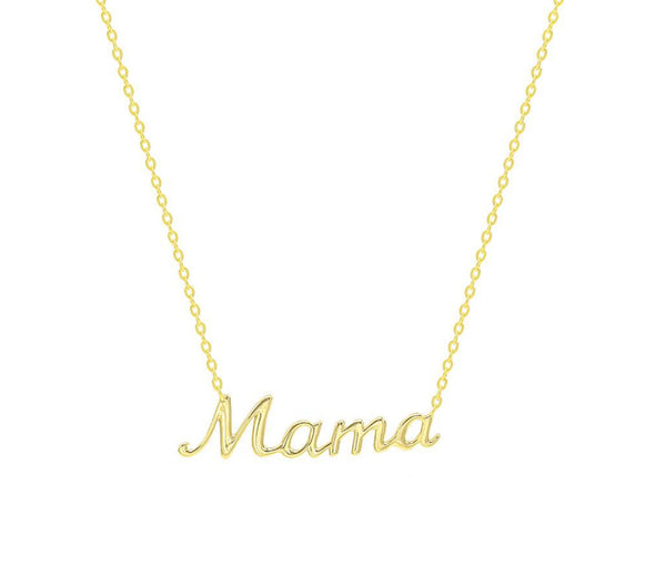 Sterling Silver Gold Dipped Mama Necklace