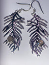 Sterling Silver Leaf Earrings With Stone