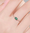 Sterling Silver Adjustable Emerald Cut Dainty Rings