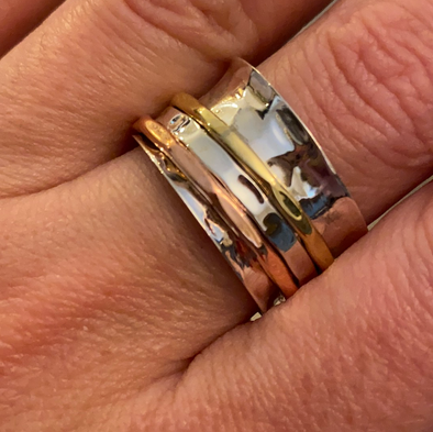 Sterling Silver Three Tone Spinner