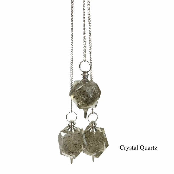 Pendulum with Gold/Silver Toned Chain and Bail - Cuboctohedron Shaped Pendulum
