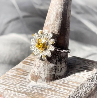 Sterling Silver Sunflower Ring