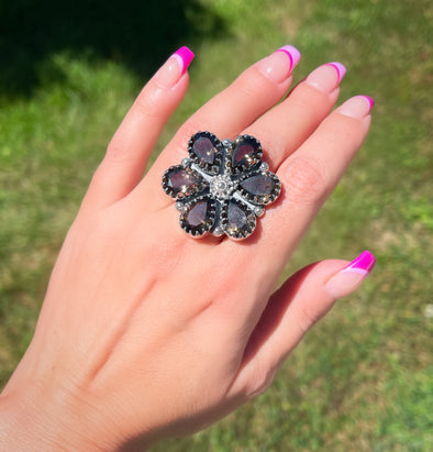 Sterling Silver Smokey Quartz Gem Custom Ring