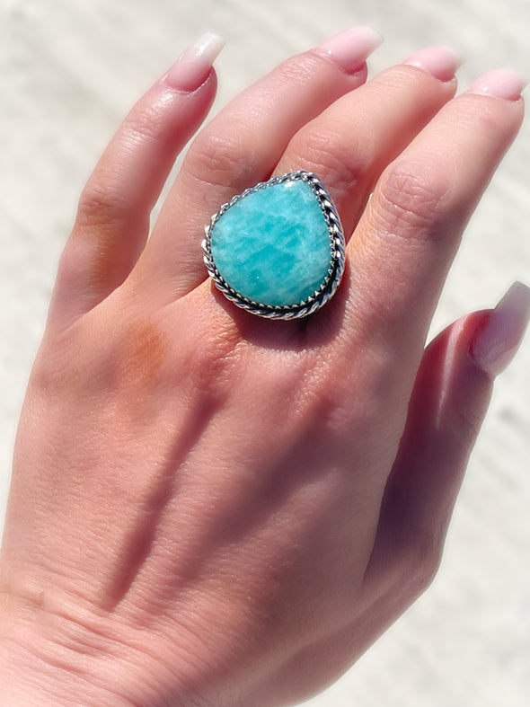 Sterling Silver Amazonite Artisan Rings