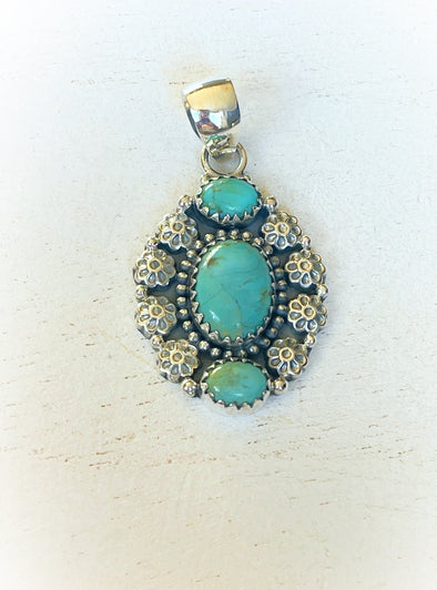 Sterling Silver Turquoise Artisan Pendant