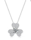 Sterling Silver Moisannite Clover Necklace
