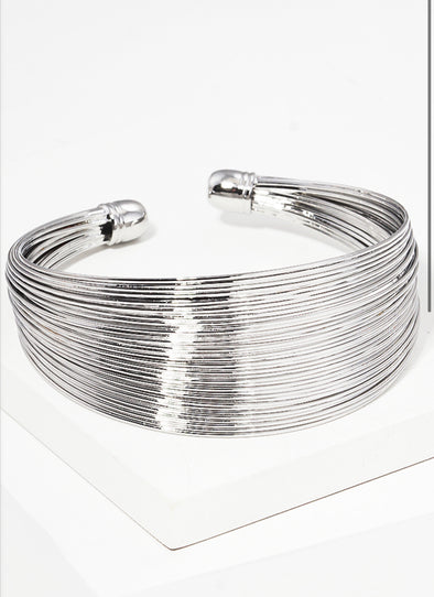 Multi-Layered Steel Wire Cuff Bracelet