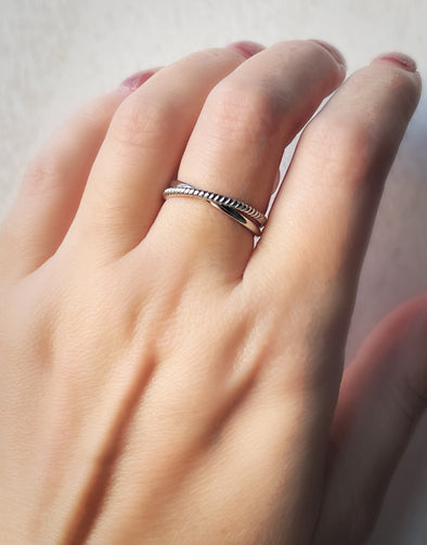 Sterling Silver Dainty Boho Cross Band