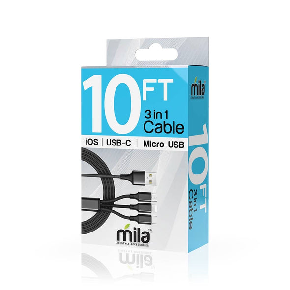 Boxed 10 ft. 3-in-1 USB Multi Charging Cable
