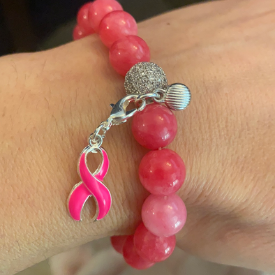 Pink Jade Breast Cancer Bracelet