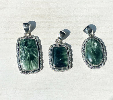 Sterling Silver Seraphinite Pendants