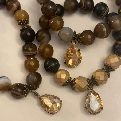 Brown Banded Agate Faceted Stone