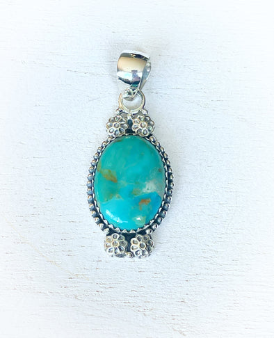 Sterling Silver Artisan Turquoise Pendant
