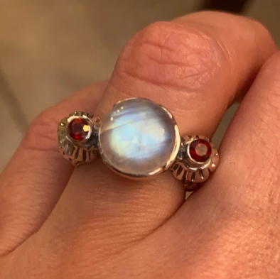 Sterling Silver Moonstone Ring SZ 6.5