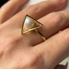 Sterling Silver 18k Gold Dipped Artisan Pearl Ring SZ 10