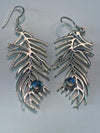 Sterling Silver Leaf Earrings With Stone