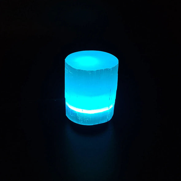 Selenite USB lamp - Cylinder (Colour changing)