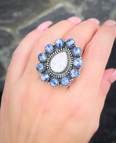 Sterling Silver Cinnamon Blueberry Mini Cluster Ring