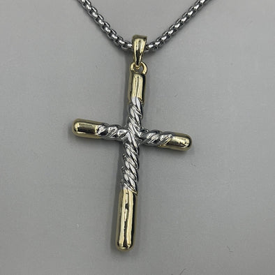 Two Tone Cross Necklace