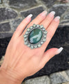 Sterling Silver Bl00dstone Prehnite Cluster Rings