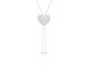 Sterling Silver Adjustable Length Heart Necklace