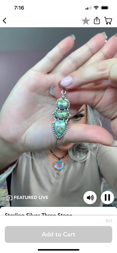 Sterling Silver Three Stone Crawler Pendants