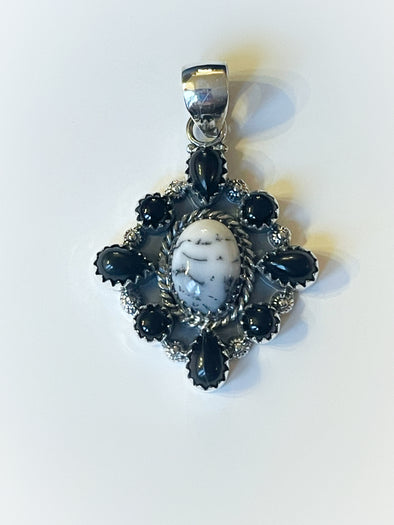 Sterling Silver Dendrite Opal/Onyx Custom Pendant
