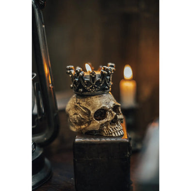 Dark academia Skull candle holder crown Halloween decor