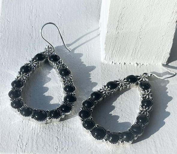 Sterling Silver Custom Black Onyx Earrings