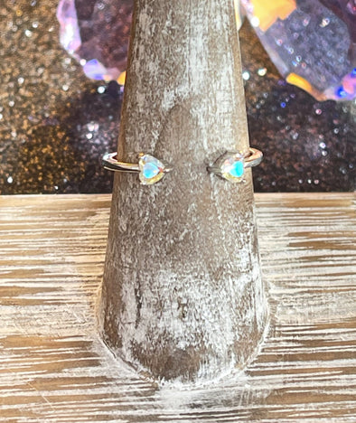 Sterling Silver Dainty Boho Open AB Crystal Ring